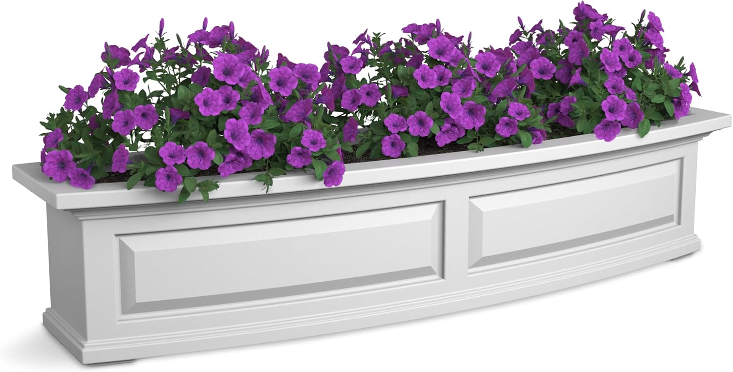 White 48in L x 11.5in W x 10in H Polyethylene Window Box Z6665