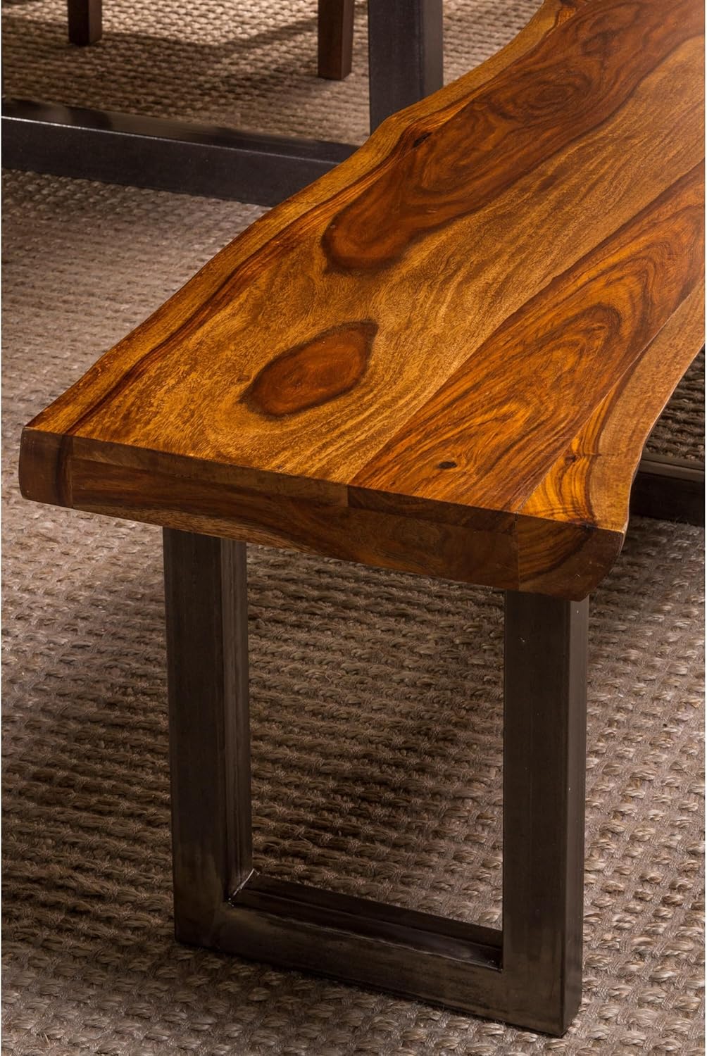 Gray Powder Coat Wood Rectangle Dining Table R390
