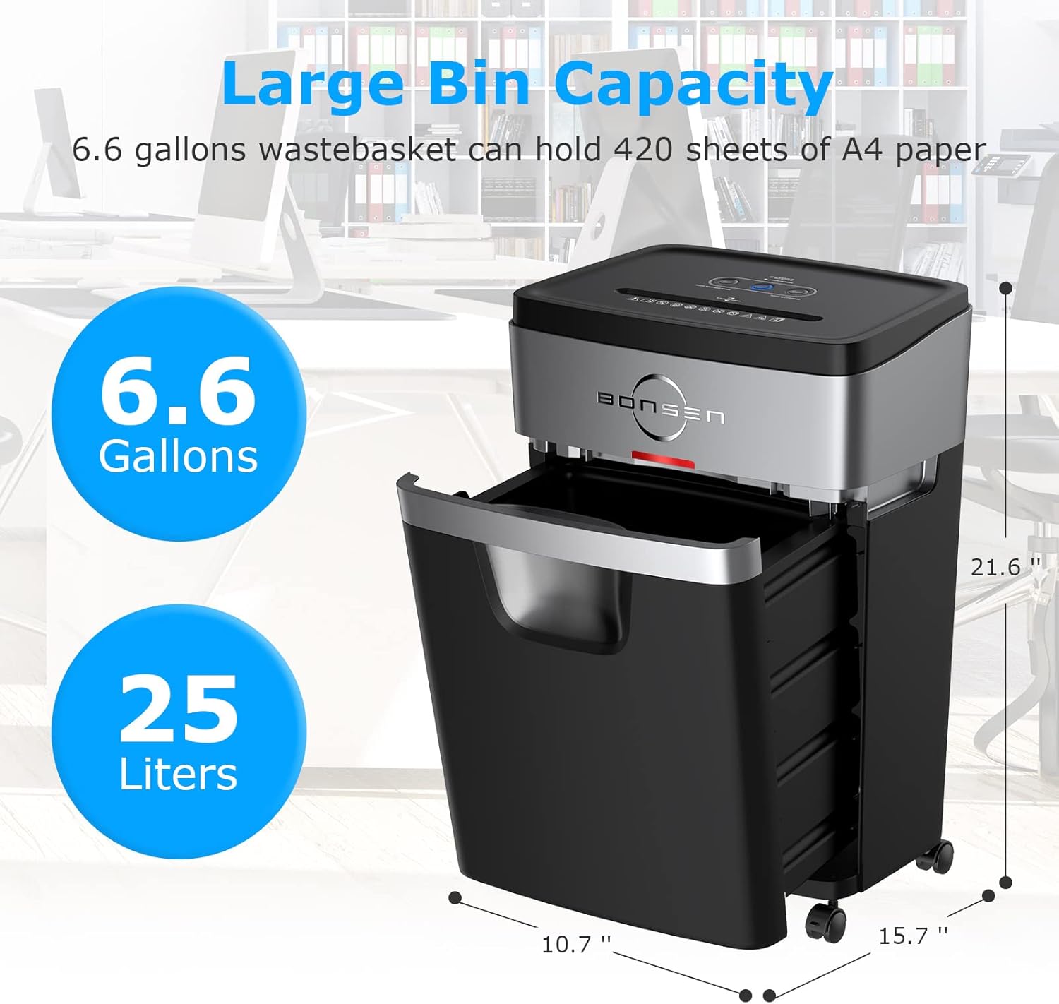 18-Sheet Cross-Cut Paper Shredder with 6.6 Gallons Pullout Basket G864312