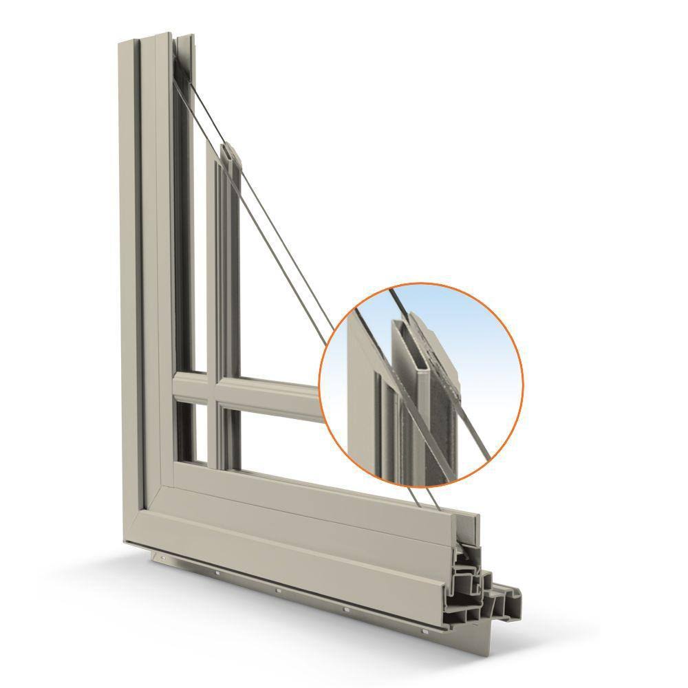 White Vinyl Awning Window with Fiberglass Mesh Screen K37538