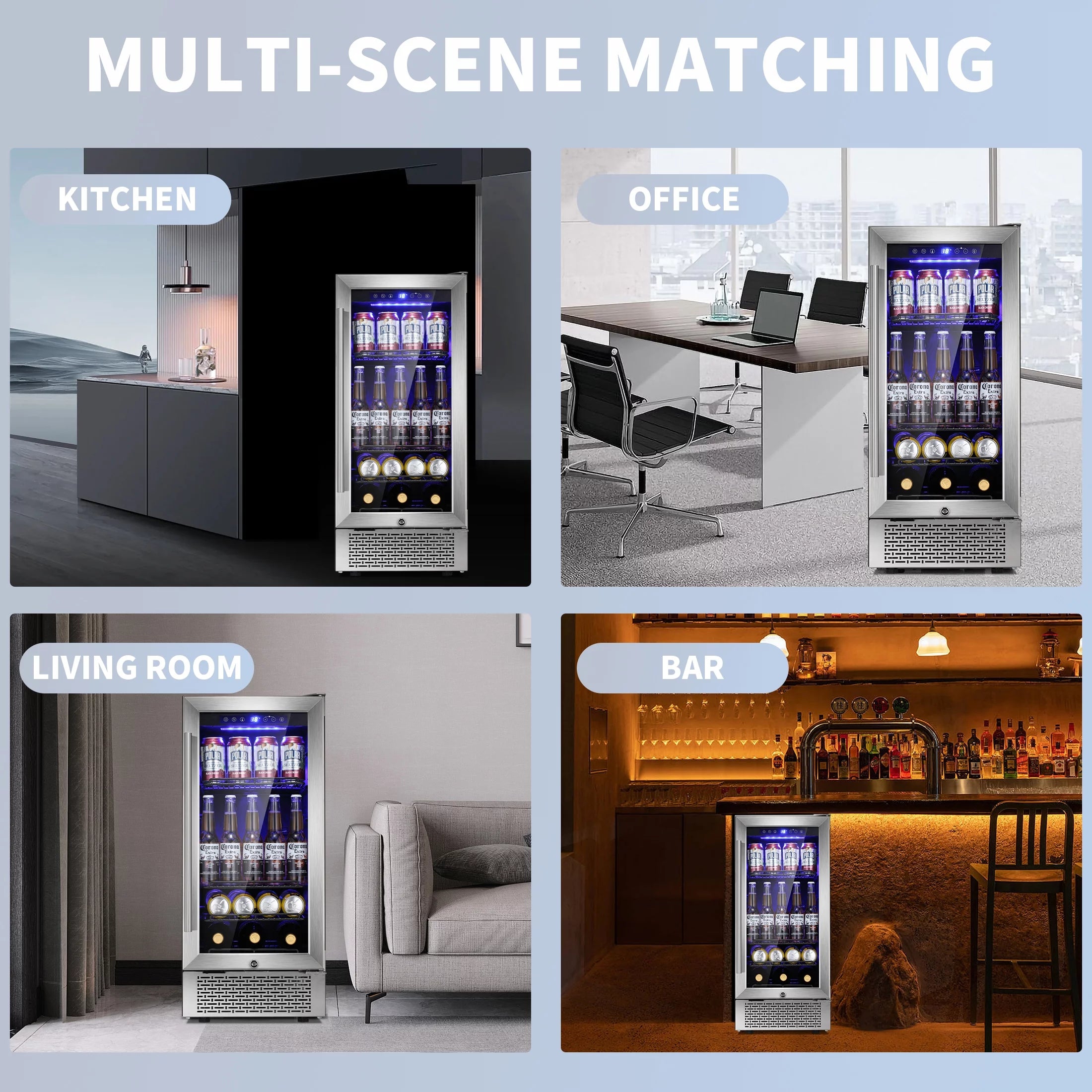 15 inch Beverage Refrigerator with Clear Glass Door Q592438