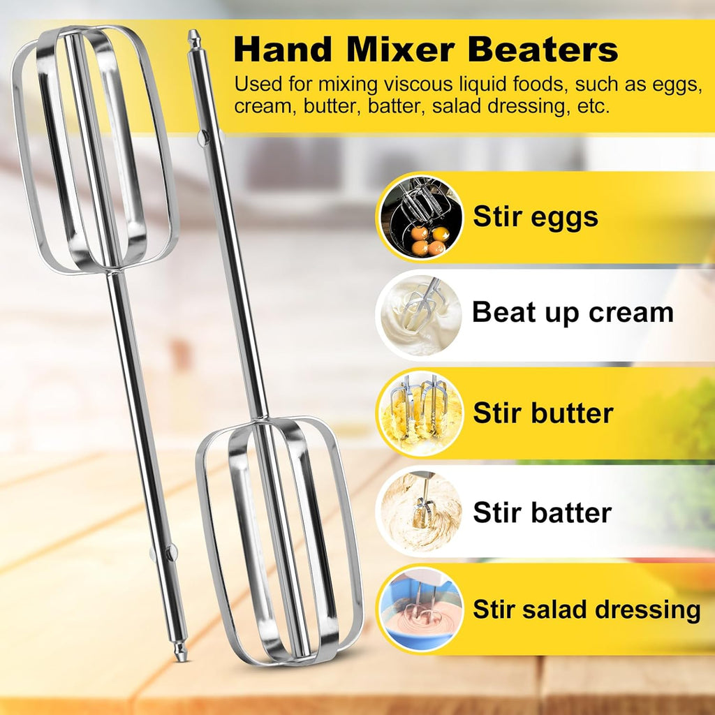 Hand Mixer Beaters Whisk & Dough Hooks (Pack of 4) E6366
