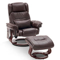 Grey Faux Leather Swivel Recliner with Ottoman I685803
