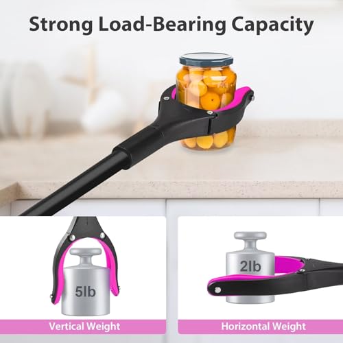 Pink Foldable Reacher Grabber Tool with 360° Rotating Jaw V67975