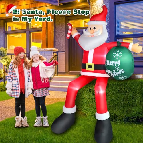8 FT Blow Up Santa Claus with Gifts Bag Outdoor Decorations H466