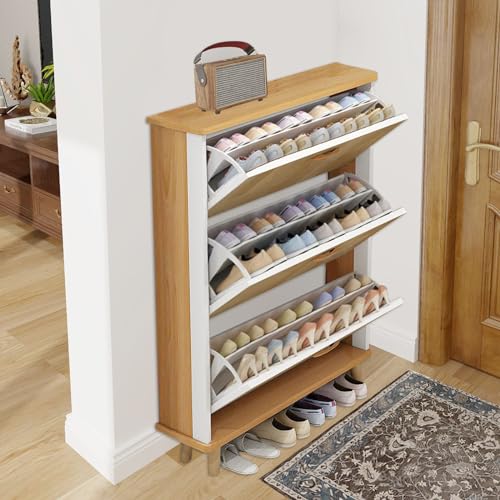 3 Drawer Maple Wood Shoe Cabinet A388292