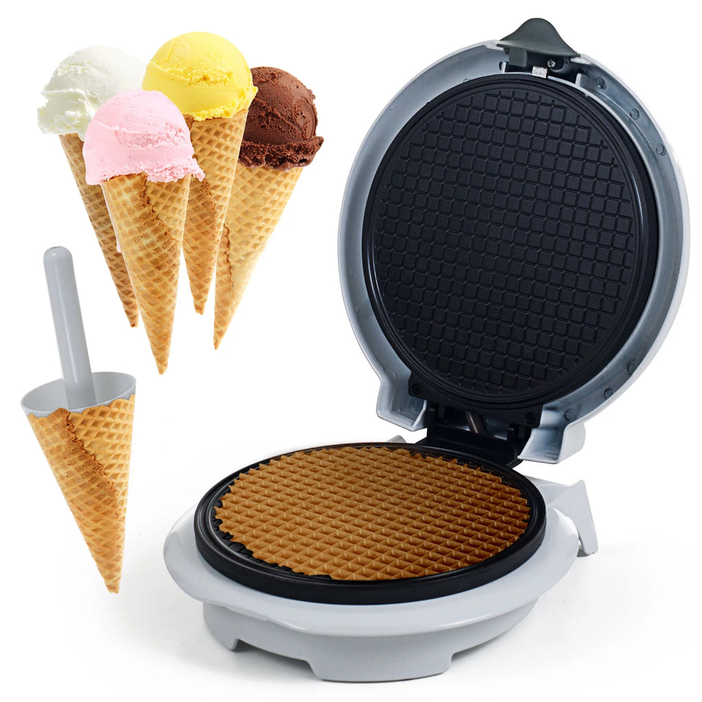White Electric Nonstick Waffle Cone Maker M449