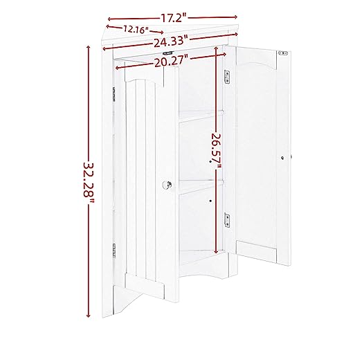 Black Corner Storage Cabinet with 2 Doors F7656