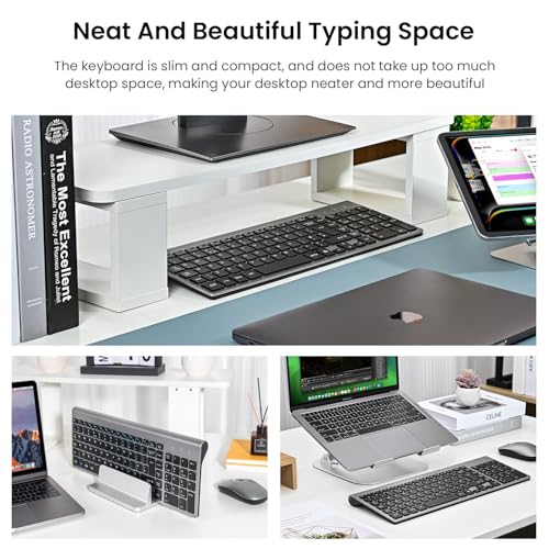 Grey Wireless Compact Full Size Keyboard Q28740