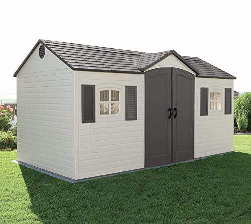 Outdoor Storage Dual Entry Shed, 15 x 8 ft, Desert Sand Y564