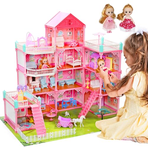 Large Dollhouse with Lights Furniture & Accessories X674