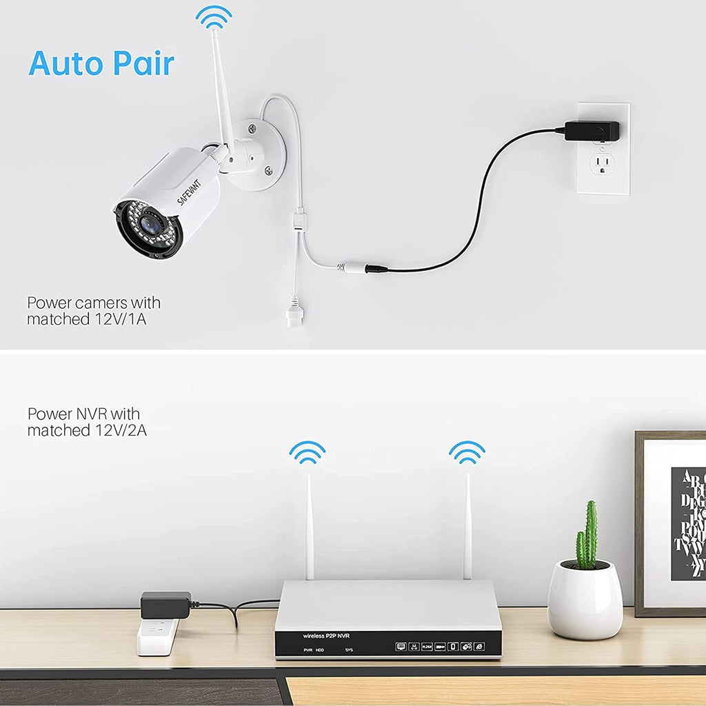 8 Channel 2TB NVR Security Camera System with 4PCS IP WiFi Cameras E21731