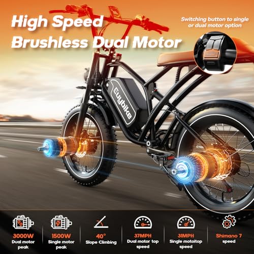 2000W Electric Bike with 48V Battery 20"x4.0" Fat Tires G555
