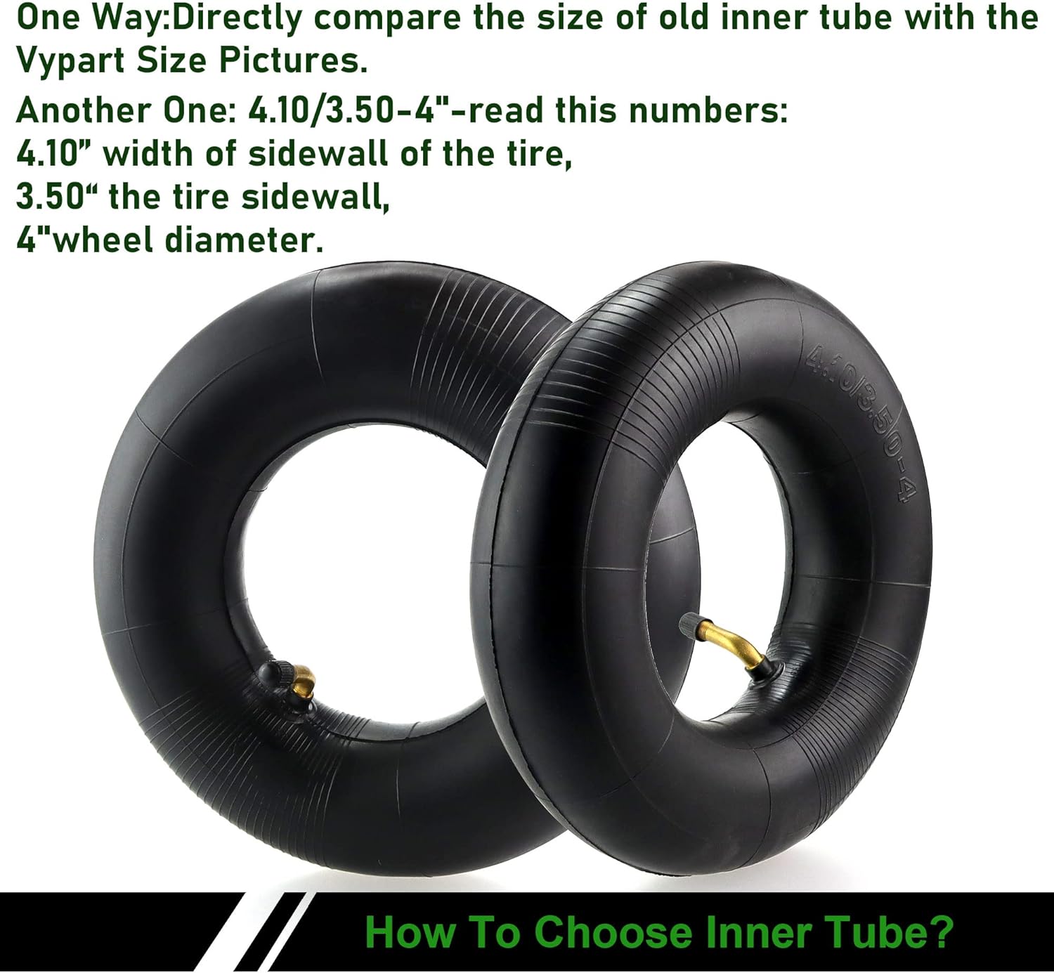 2 Pack Heavy Duty Replacement Inner Tubes with TR-13 Straight Metal Air Valve Stem A722062