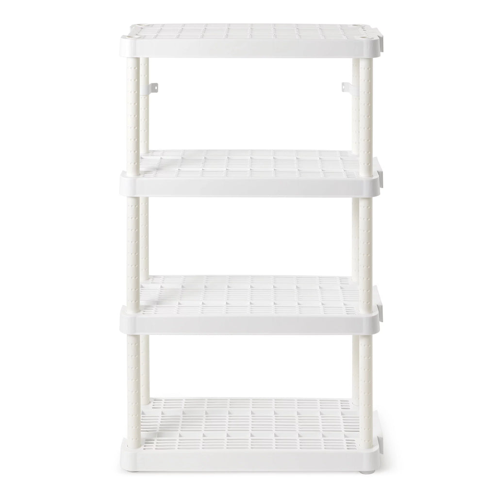 White 4 Shelf Adjustable Height Storage Unit (2 Pack) V117
