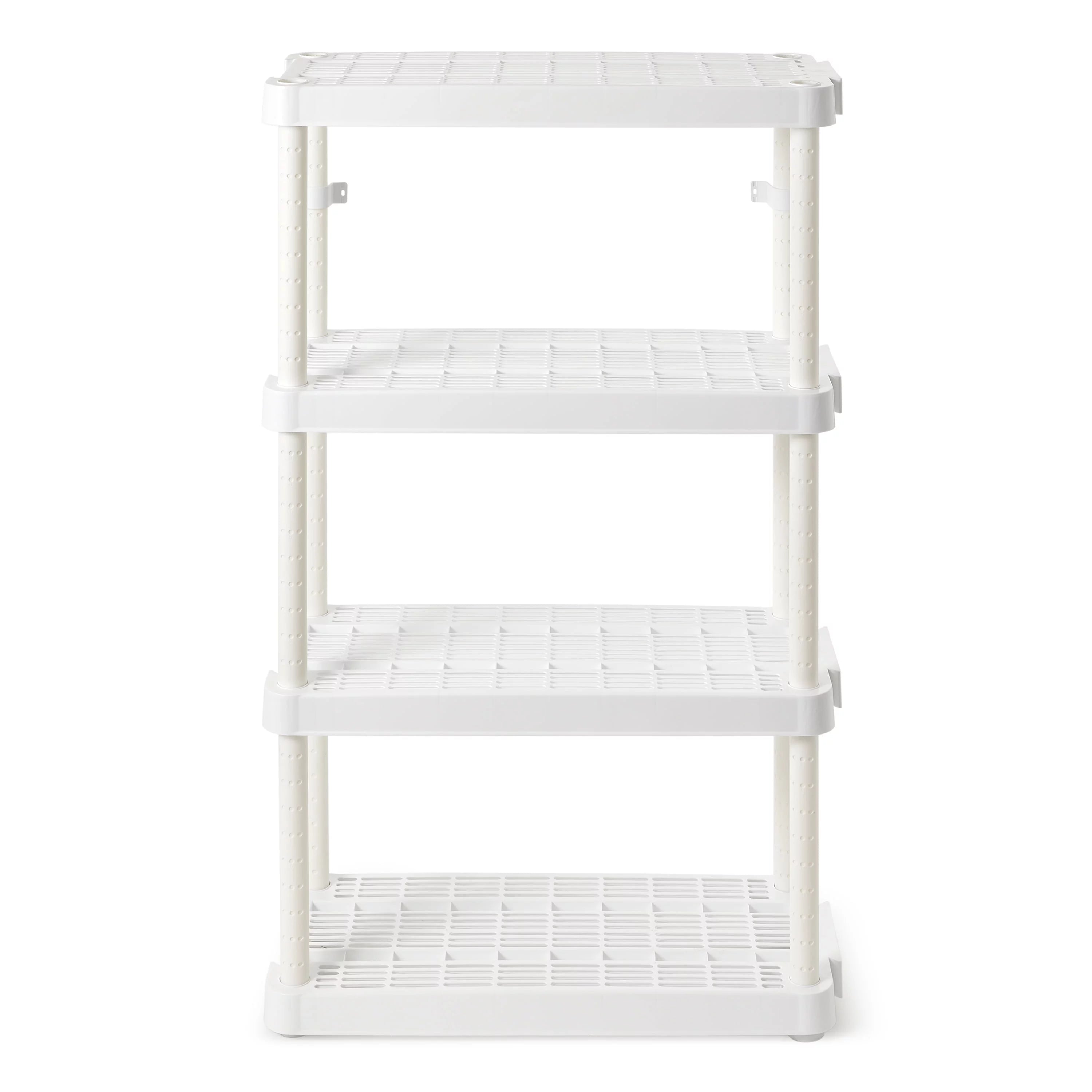 White 4 Shelf Adjustable Height Storage Unit (2 Pack) V117