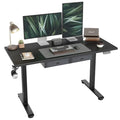 White 63 x 24 Inches Adjustable Height Electric Standing Desk with 2 Drawers C787367