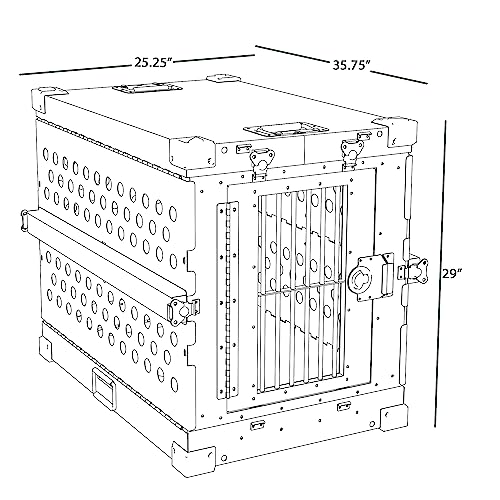 Medium Black Aluminum Dog Crate N745