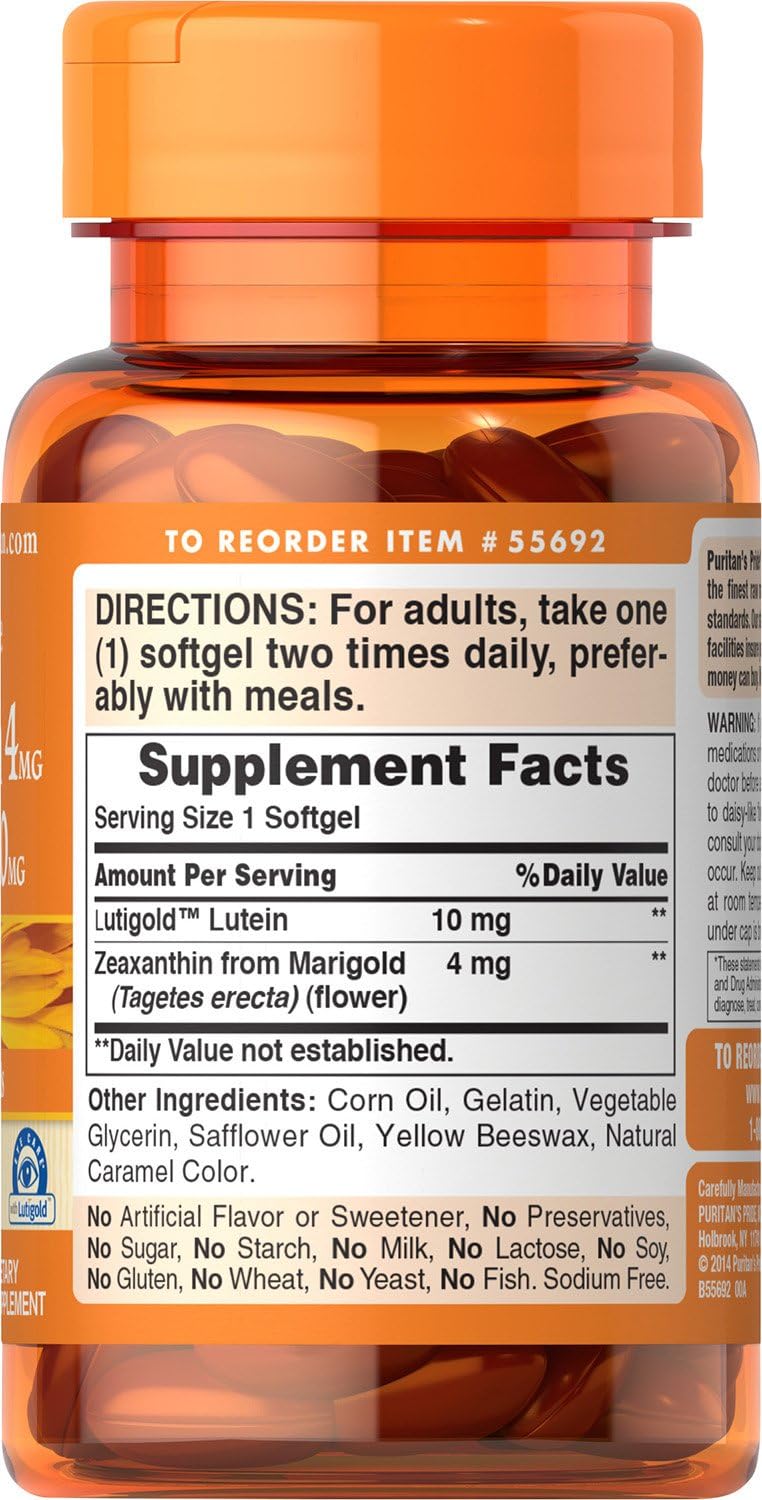 Zeaxanthin 4mg with Lutein 10mg, 60 ct Y415