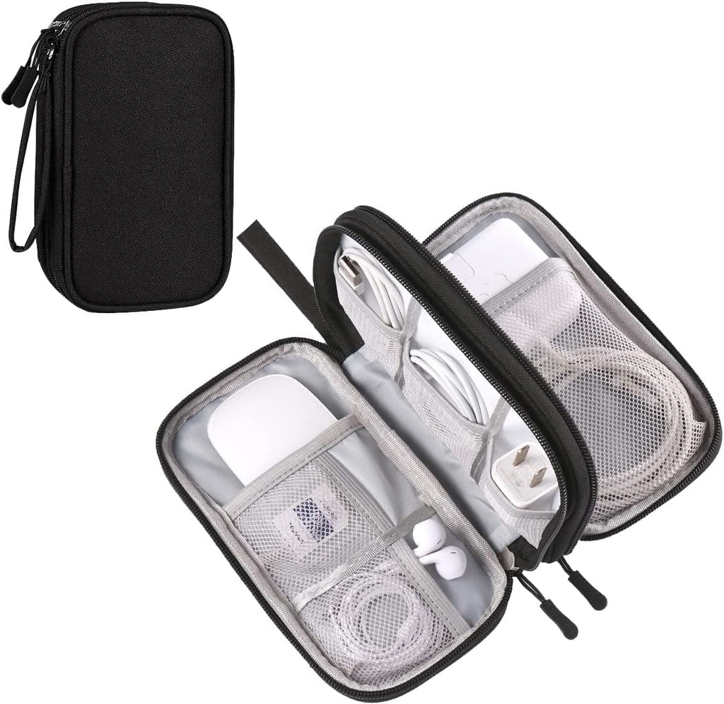 Compact Light Grey Travel Electronics Organizer Bag D46030