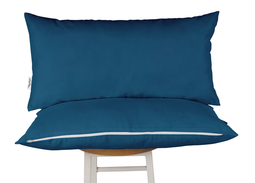 Navy Blue Set of 2 Polyester Lumbar Throw Pillow E97361