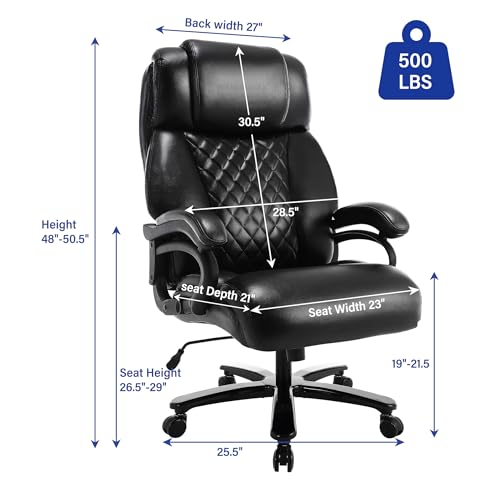 Black Ergonomic Leather High Back Office Chair J636425