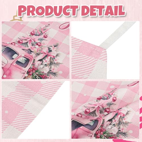 4Pcs Pink Christmas Kitchen Cooking Aprons B951