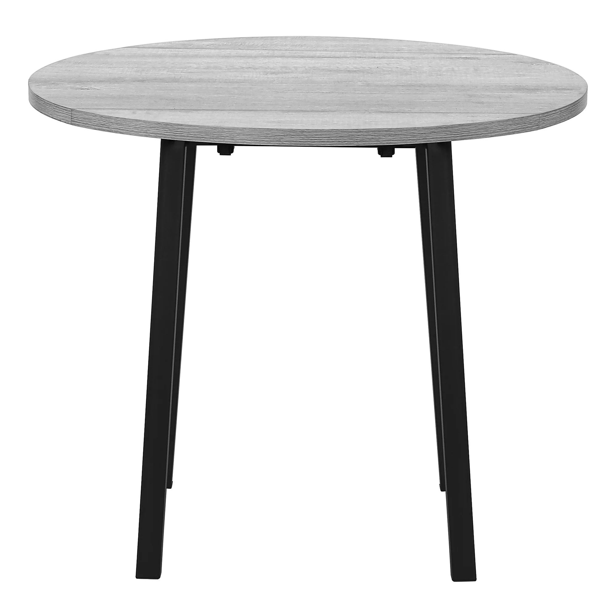 Gray 3pcs Drop Leaf Dining Table Set with Black Metal L236
