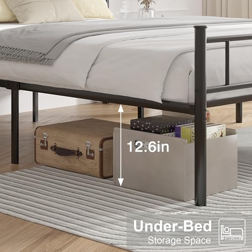 Full Size Bed Frame with Headboard, Heavy-Duty Metal Platform W375