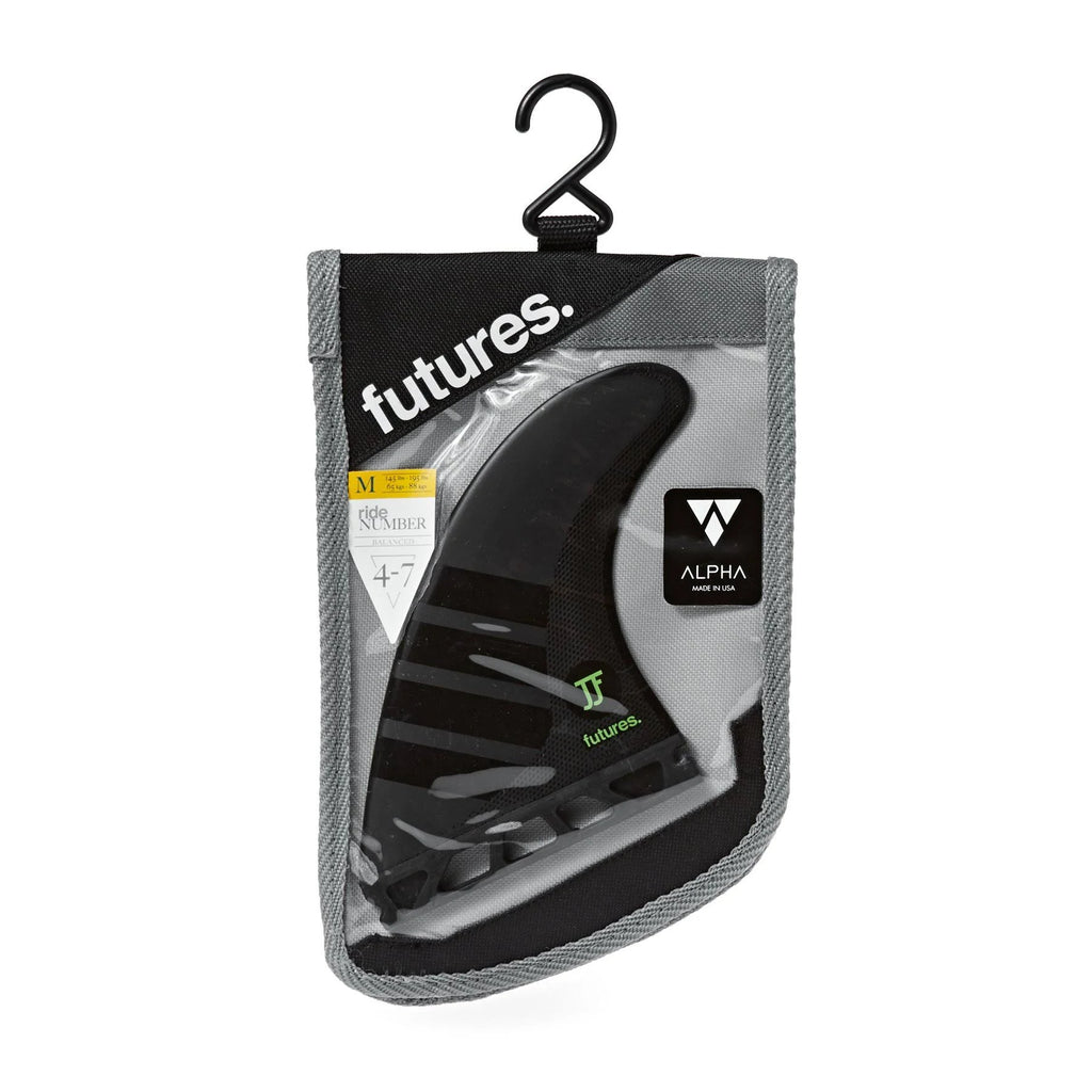 Carbon/Green Medium Thruster Fin Set L775