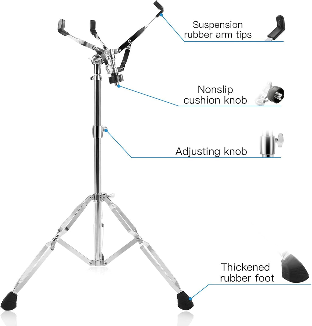 Adjustable Snare Drum Stand for 10-14 Inch Drum Pad, Height 26"-41" E46008