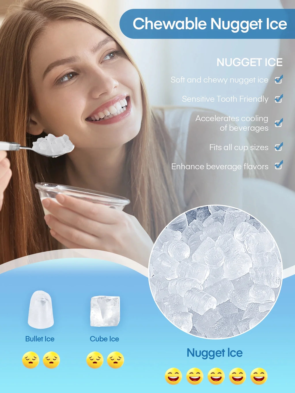 Stainless Steel Countertop Pellet Ice Maker J972