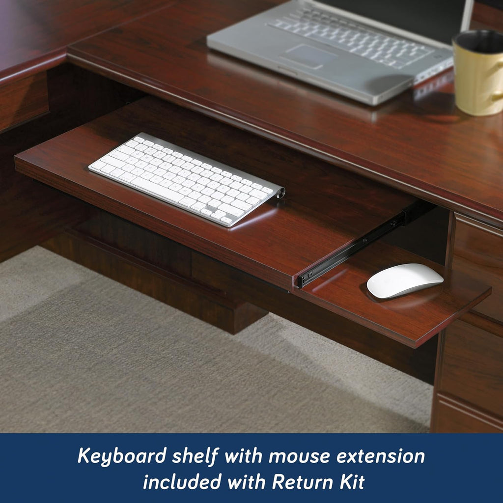 L-Shaped Desk with Hutch, Classic Cherry G828