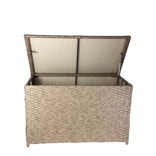 Rustic Brown Handwoven Wicker Storage Trunk, 42.3 Gallon M83596