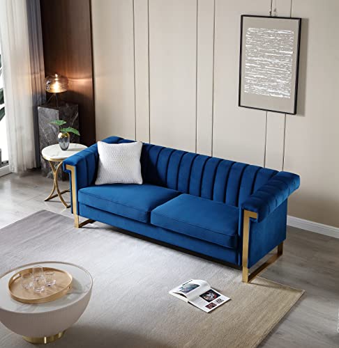 Blue Velvet 3 Seat Couch Sofa L73300