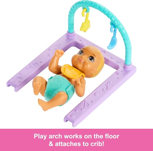 Skipper Doll & Nursery Playset with Accessories, Includes Twin Baby Dolls, 1 Crib, 1 Swing, 1 See-Saw T552