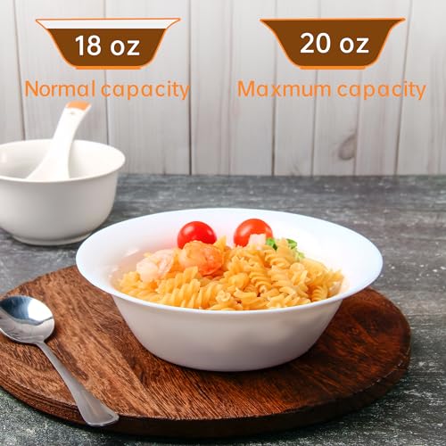 20 OZ Tempered Glass White Soup Bowls Set of 8 M669454