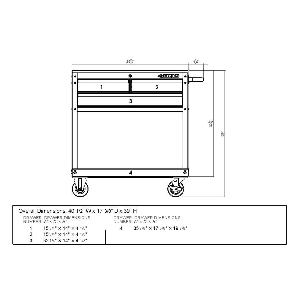 36 in. 3-Drawer Rolling Tool Cabinet Cart with Wood Top Black E317339