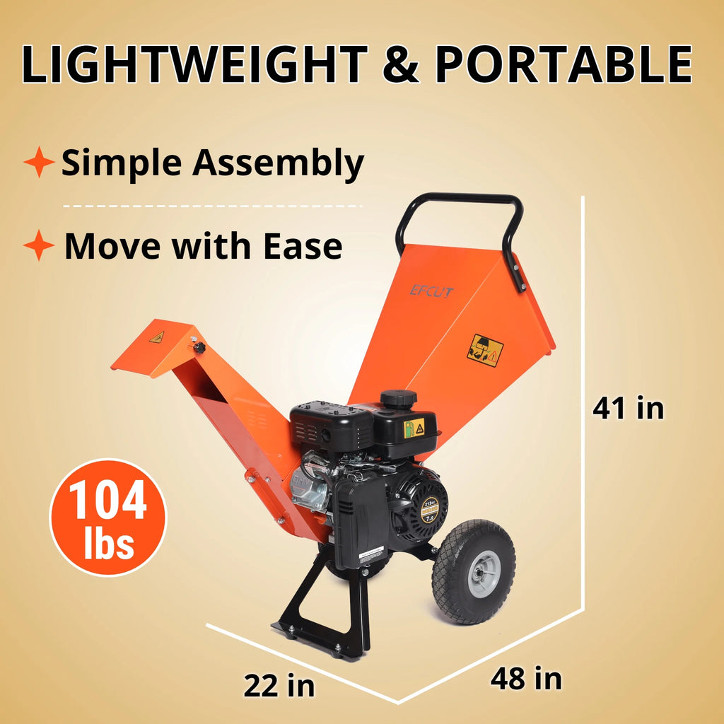 7HP Gas Powered Wood Chipper Shredder Mulcher Z920342