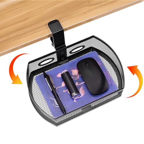 Square-Black Alloy Steel Under Desk Drawer Organizer E606