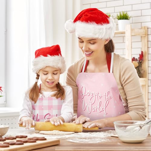 4Pcs Pink Christmas Kitchen Cooking Aprons B951