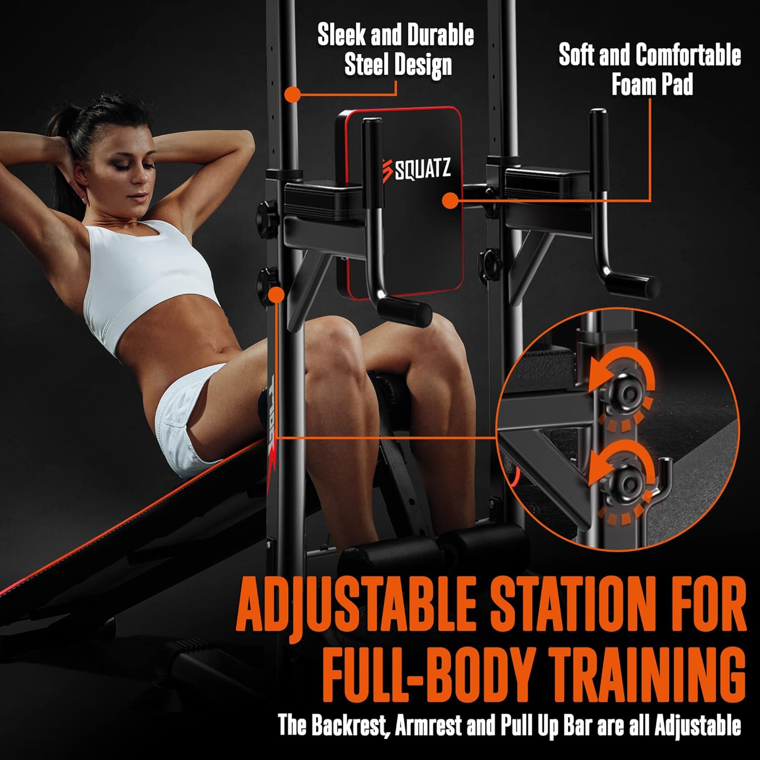 Multifunctional Pull-Up Workout Station with Steel Main Frame V36159