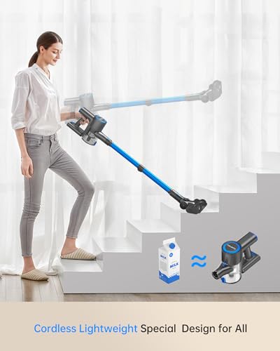 400W Lightweight Cordless Stick Vacuum with Detachable Battery (Blue) L53215