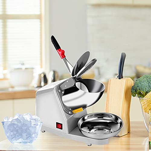 Sliver Electric Ice Crusher Shaver Snow Cone Maker Machine 187lbs/hr Q917713