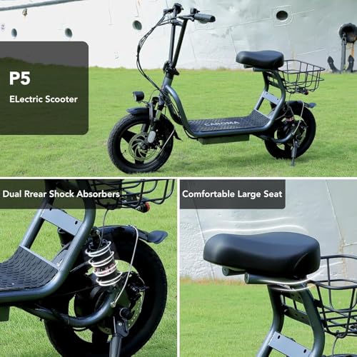 1200W Electric Scooter with Seat, 14" Fat Tire, 500Wh Battery, Foldable C466