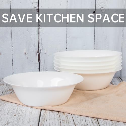 20 OZ Tempered Glass White Soup Bowls Set of 8 M669454