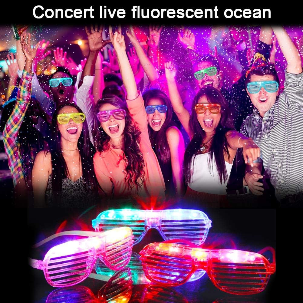 20Pack LED Glow Glasses Plastic Shutter Shades T16761
