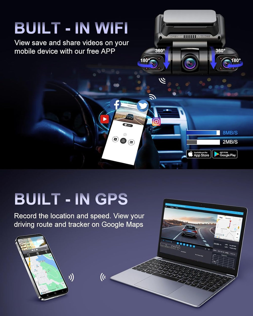 4 Channel Dash Cam with GPS WiFi N26770