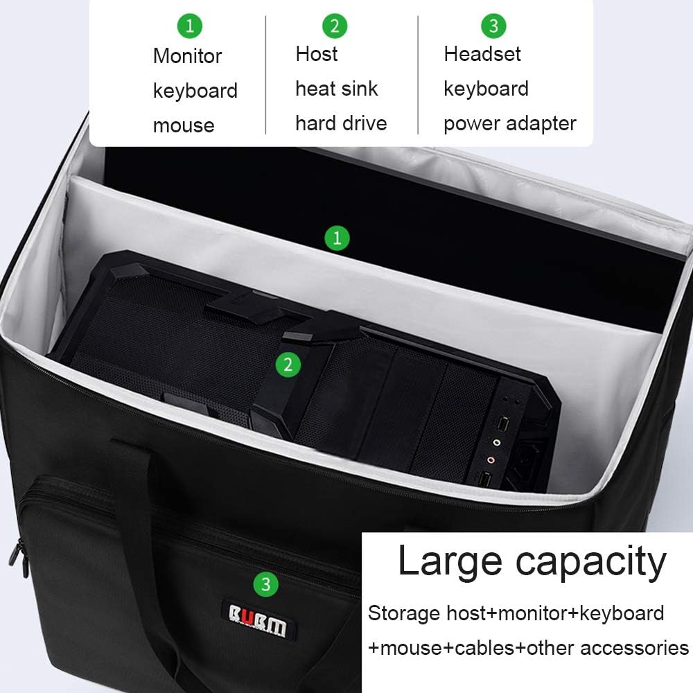 Desktop PC Computer Travel Storage Carrying Case Bag with Wheels (27 Inch) N3979