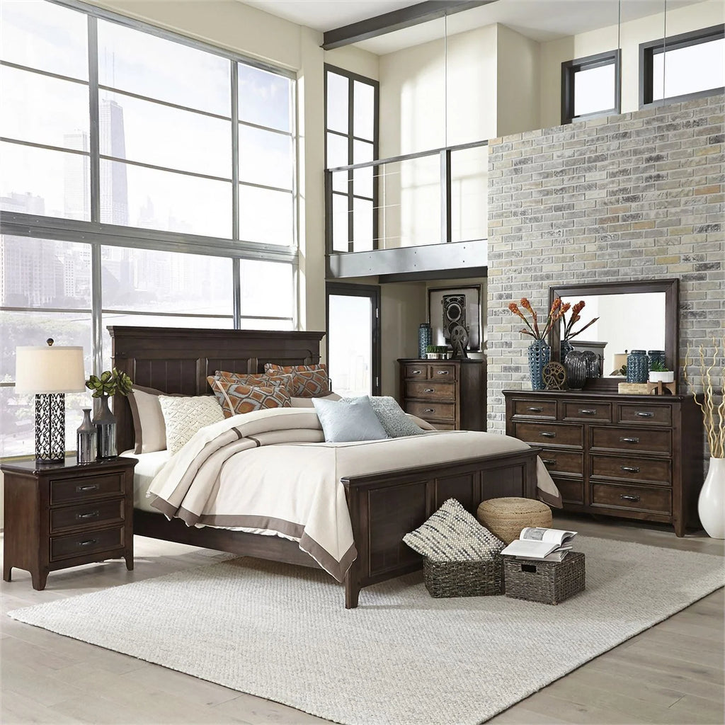 Queen Panel Bed and 9 Drawer Dresser M19000